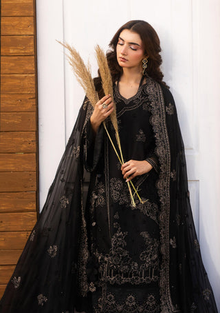 ZORRO – Black Embroidered Lawn 3-Piece with Chiffon Dupatta