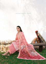 LYRA – Pink Embroidered Lawn 3-Piece with Chiffon Dupatta
