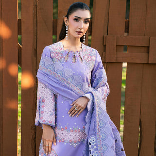 WHIMS – Lavender Embroidered Lawn 3-Piece with Chiffon Dupatta