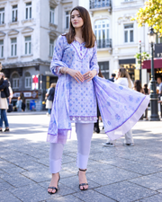 Alzohaib DHAGAKARI Digital Printed Embroidered 3 Piece Lawn Suit