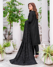 Riaz Arts Musfirah Luxury Winter Embroidered Wool Touch Peach Suit
