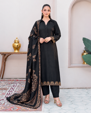 Riaz Arts Deedar Wool Touch Peach Suit with Banarsi Jacquard Wool Shawl
