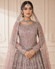 Dusty Rose Handmade Cora Dabka Maxi Dress for Wedding – Ready to Wear