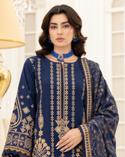 Mahveen by Johra Luxury Winter Embroidered Peach Leather Suit with Wool Shawl