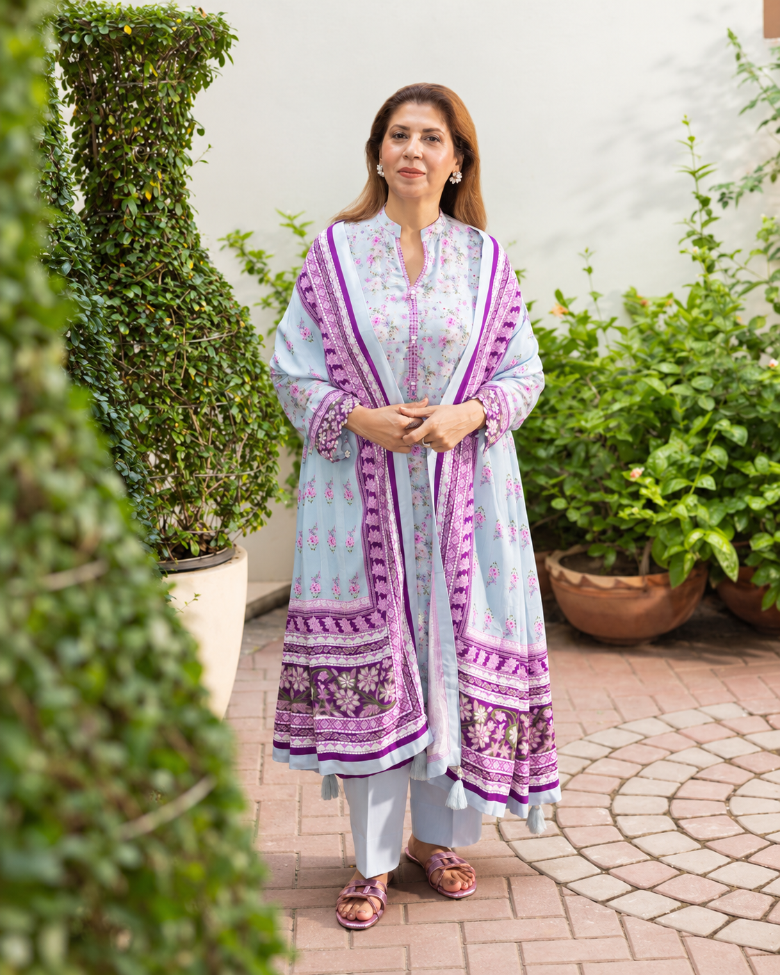 Gul Ahmed Printed Linen 3 Piece Unstitched Suit with Printed Dupatta