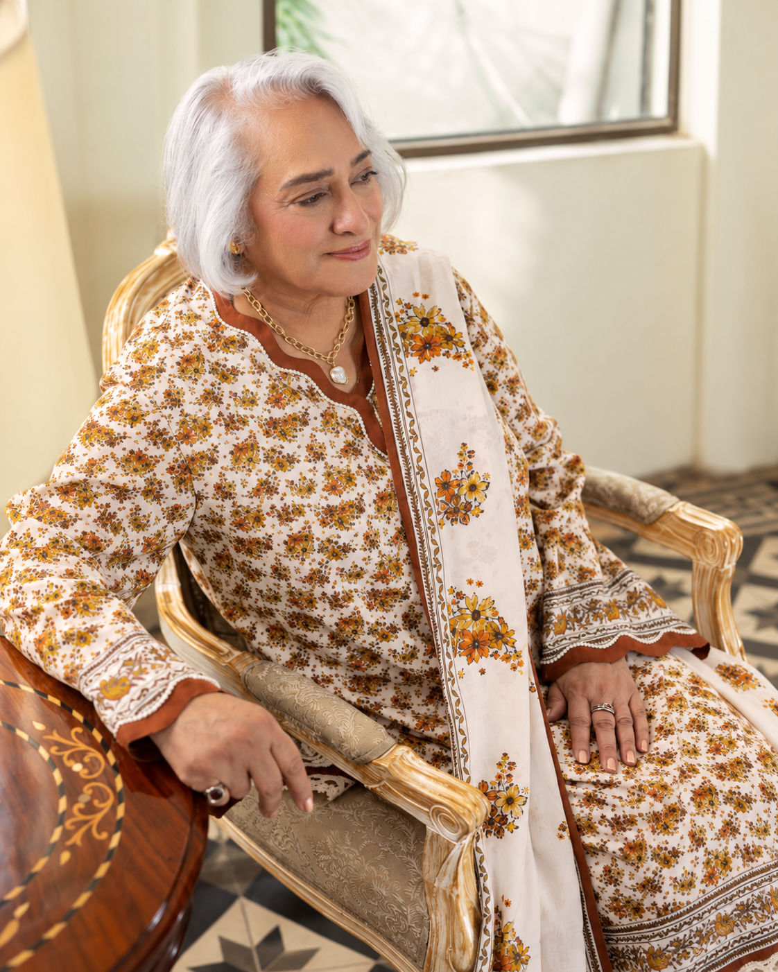 Gul Ahmed Printed Karandi 3 Piece Suit with Printed Dupatta