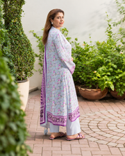 Gul Ahmed Printed Linen 3 Piece Unstitched Suit with Printed Dupatta