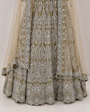 Champagne Taupe Cora Dabka Tail Maxi Dress for Wedding – Ready to Wear
