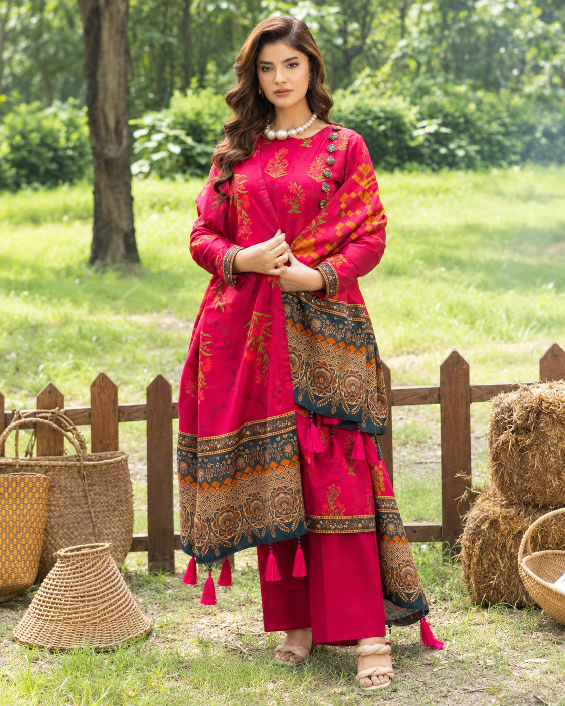 Alzohaib Colors Khaddar Digital Printed 3 Piece Suit
