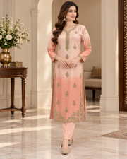 Peach Gold Handworked 3-Piece Ready to Wear Formal Suit