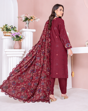 Riaz Arts Kamyar Luxury Winter Embroidered Wool Touch Peach Suit