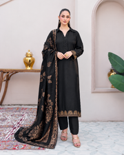 Riaz Arts Deedar Wool Touch Peach Suit with Banarsi Jacquard Wool Shawl