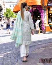 Alzohaib DHAGAKARI Digital Printed Embroidered 3 Piece Lawn Suit