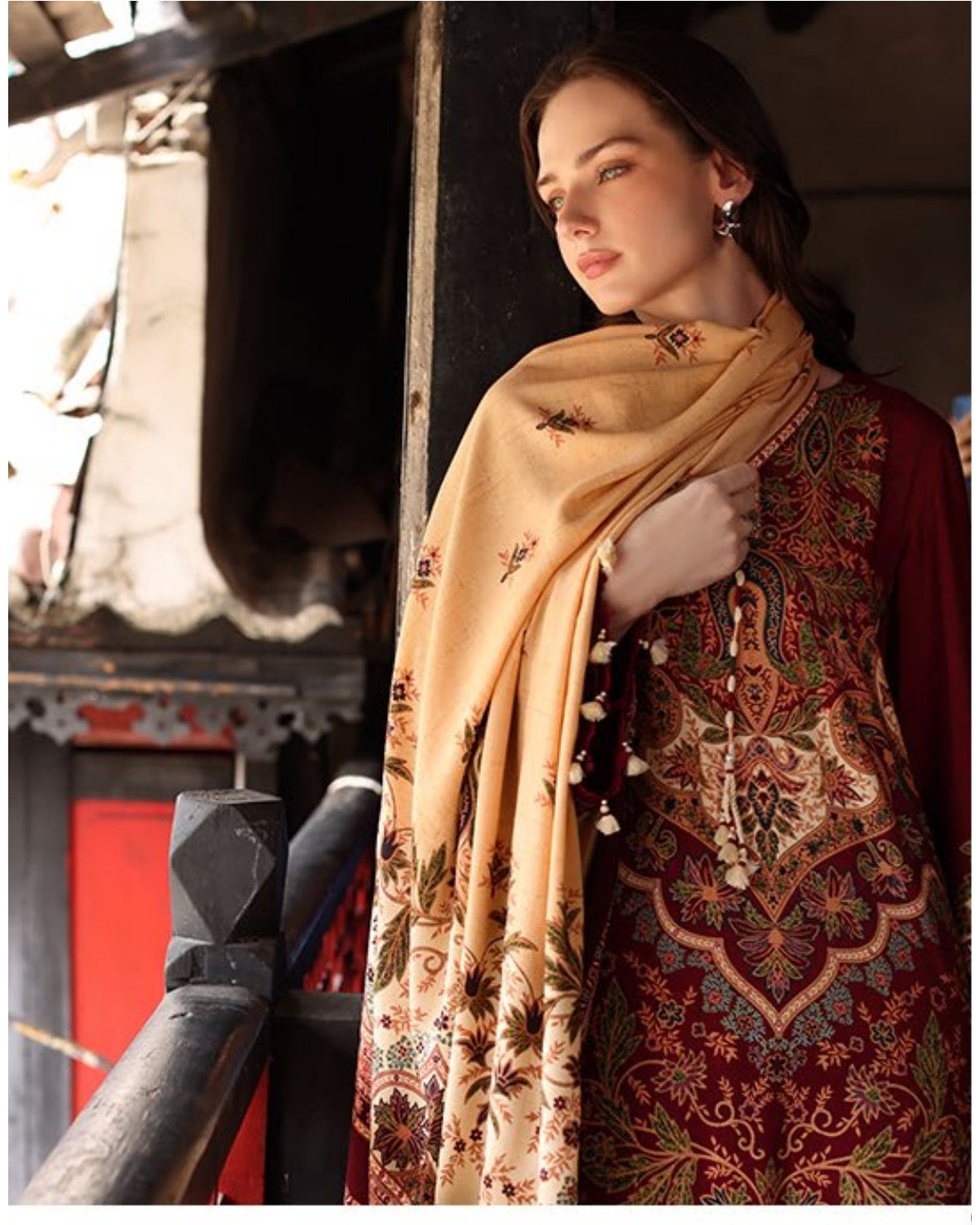 Gul Ahmed Premium Printed Linen 3 Piece Suit with Printed Dupatta