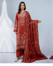 Zarnish by Johra Luxury Embroidered Winter Suit with Embroidered Wool Shawl