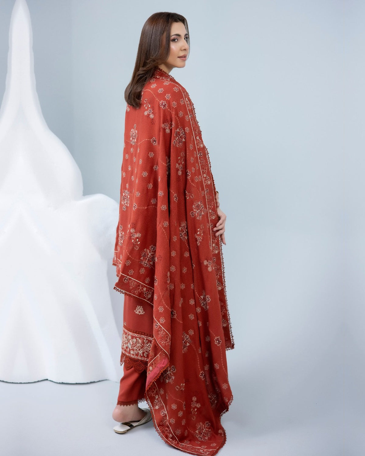 Zarnish by Johra Luxury Embroidered Winter Suit with Embroidered Wool Shawl