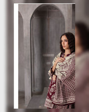 Gul Ahmed Printed Khaddar 3 Piece Suit with Embroidered Trouser