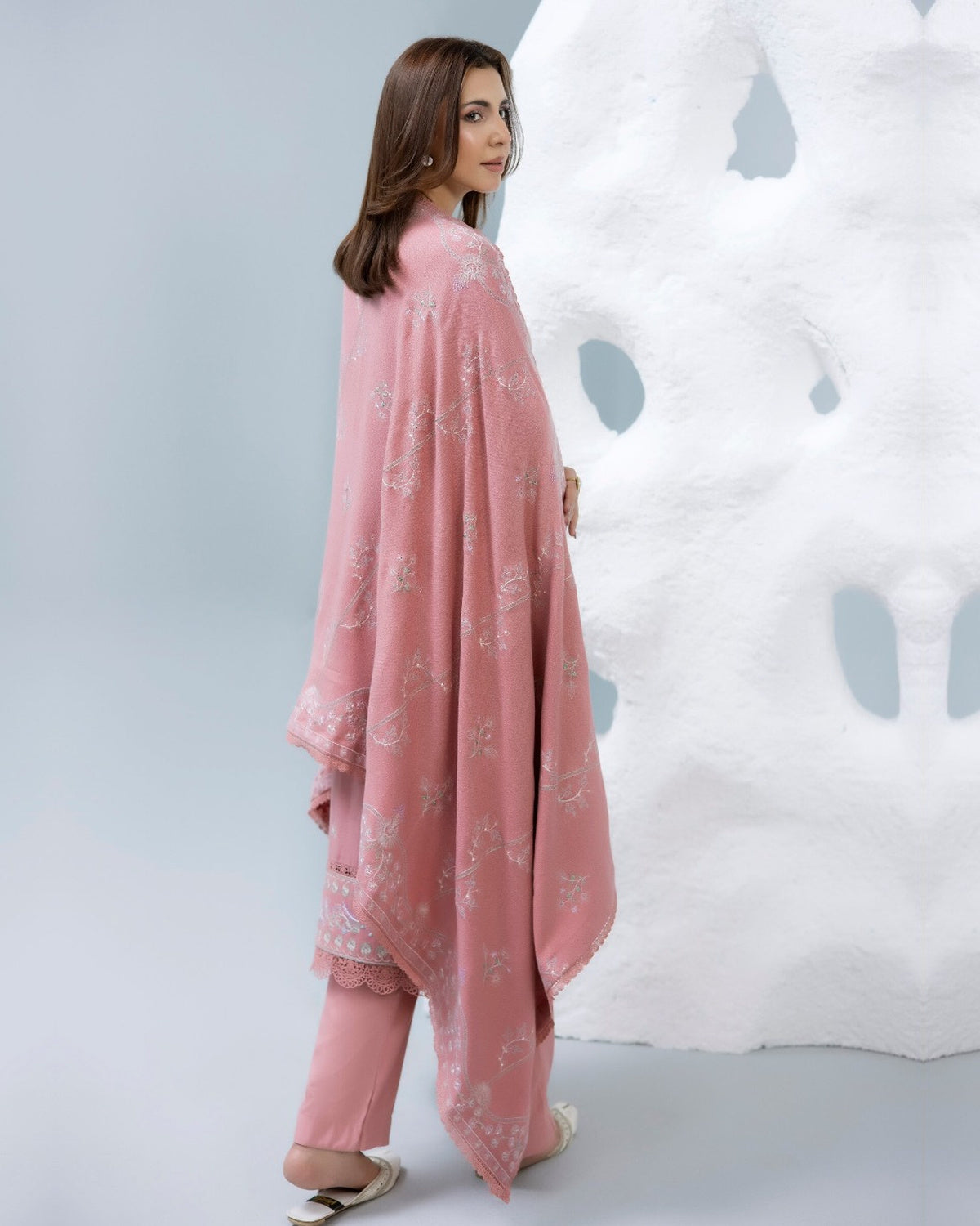 Zarnish by Johra Luxury Embroidered Winter Suit with Embroidered Wool Shawl