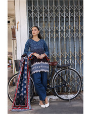 Gul Ahmed Embroidered Printed Khaddar 3 Piece Suit with Printed Dupatta