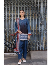 Gul Ahmed Embroidered Printed Khaddar 3 Piece Suit with Printed Dupatta