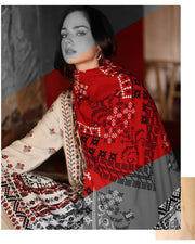 Gul Ahmed Printed Linen 3 Piece Unstitched Suit with Matching Dupatta