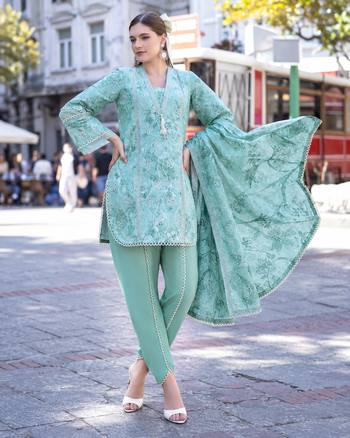 Alzohaib DHAGAKARI Digital Printed Embroidered 3 Piece Lawn Suit