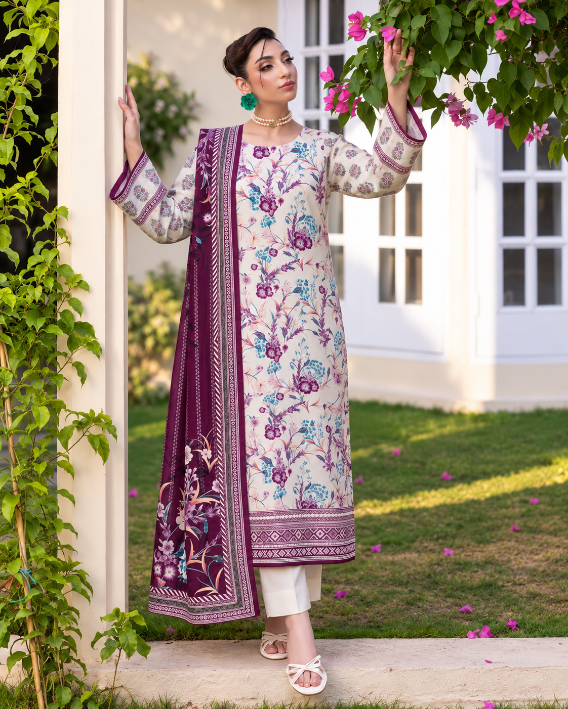 Rang By Motifz Digital Premium Printed Linen Suit with Linen Dupatta