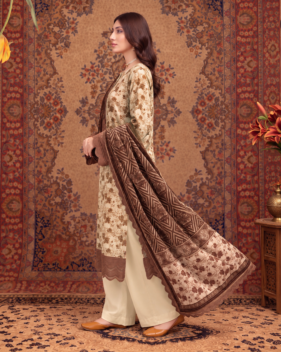 Riaz Arts Mahees Luxury Winter Digital Printed Velvet Suit