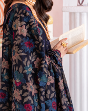 Riaz Arts Kamyar Luxury Winter Embroidered Wool Touch Peach Suit
