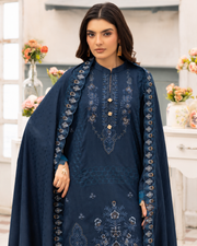 Shaista Festive Sami Peach Embroidered 3 Piece Suit with Full Embroidered Dupatta