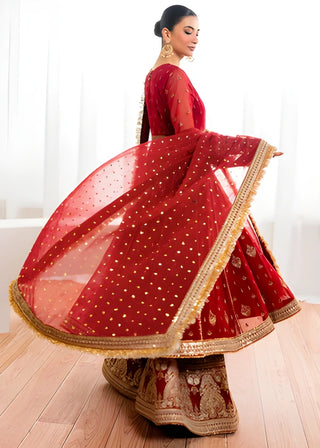 Embroidered Chiffon 3-Piece Suit with Organza Border & Chiffon Dupatta