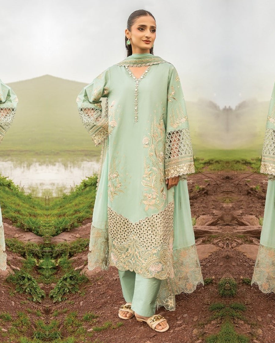 Dastaan DZ-02 Luxury Embroidered 3 Piece Unstitched Formal Suit