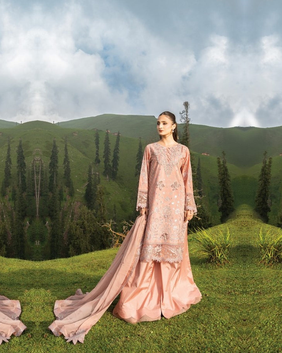 Dastaan DZ-04 Luxury Embroidered 3 Piece Unstitched Formal Suit