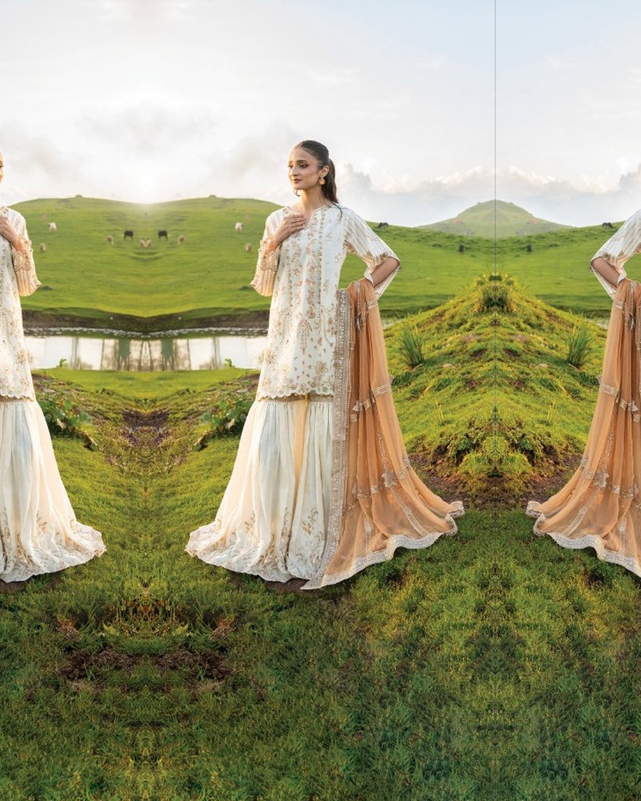 Dastaan DZ-03 Luxury Embroidered 3 Piece Unstitched Formal Suit